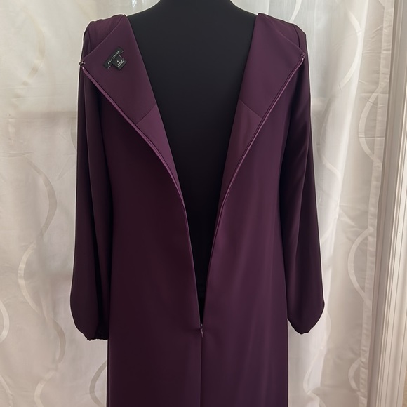 Ann Taylor, Purple, Square Neck, Long Sleeve Dress, Size 6 - Picture 5 of 7
